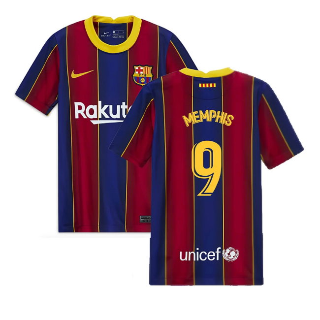 2020-2021 Barcelona Home Jersey (Kids) (MEMPHIS 9)-SoccerKits Hub | Buy Soccer Jerseys Online